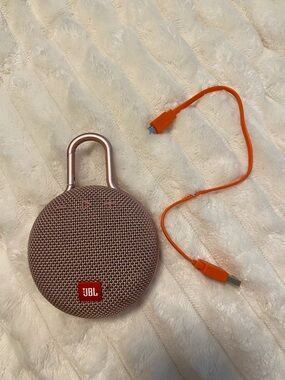 JBL Clip Bluetooth Speaker - Rose Gold with Orange Cable